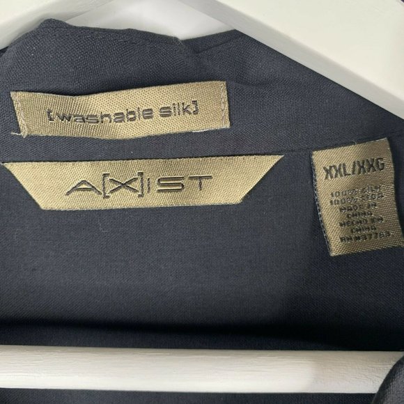 Axist Washable 100% Silk Button Front SS Shirt XXL - Picture 3 of 7